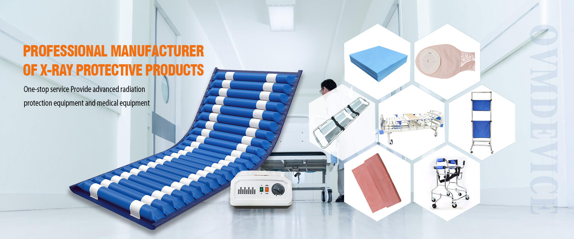 one step supply hospital and rehabilitation medical devices such as alternating inflatable pressure air mattress, hospital beds, rehabilitation chairs, etc.
